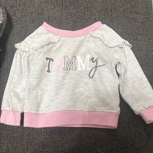 Tommy Hilfiger Gray Sweatshirt with Pink Trim